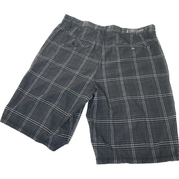 Hurley Phantom Men's Shorts Size 34 Gray Plaid Inseam 10.5” - Picture 2 of 8